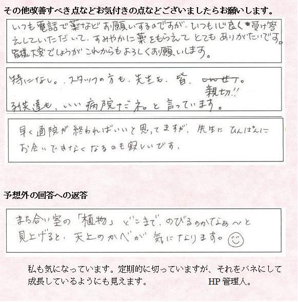 当院の改善すべき点